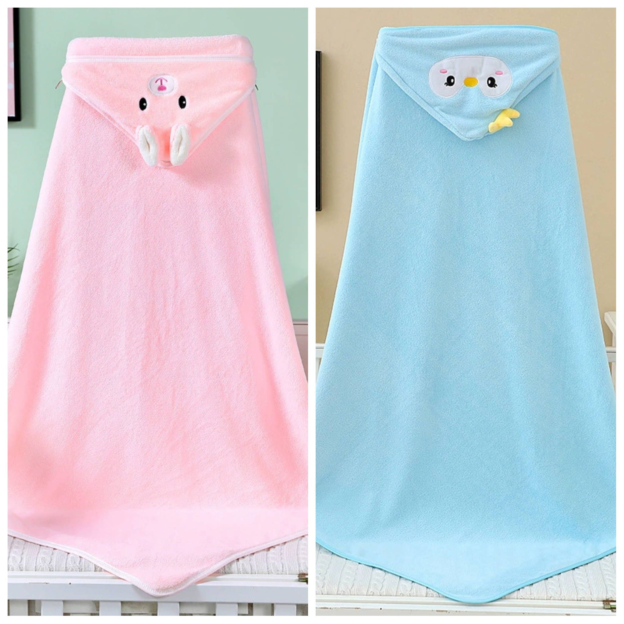 Emmanuel Hooded Bath Towel with Animal Embroidery